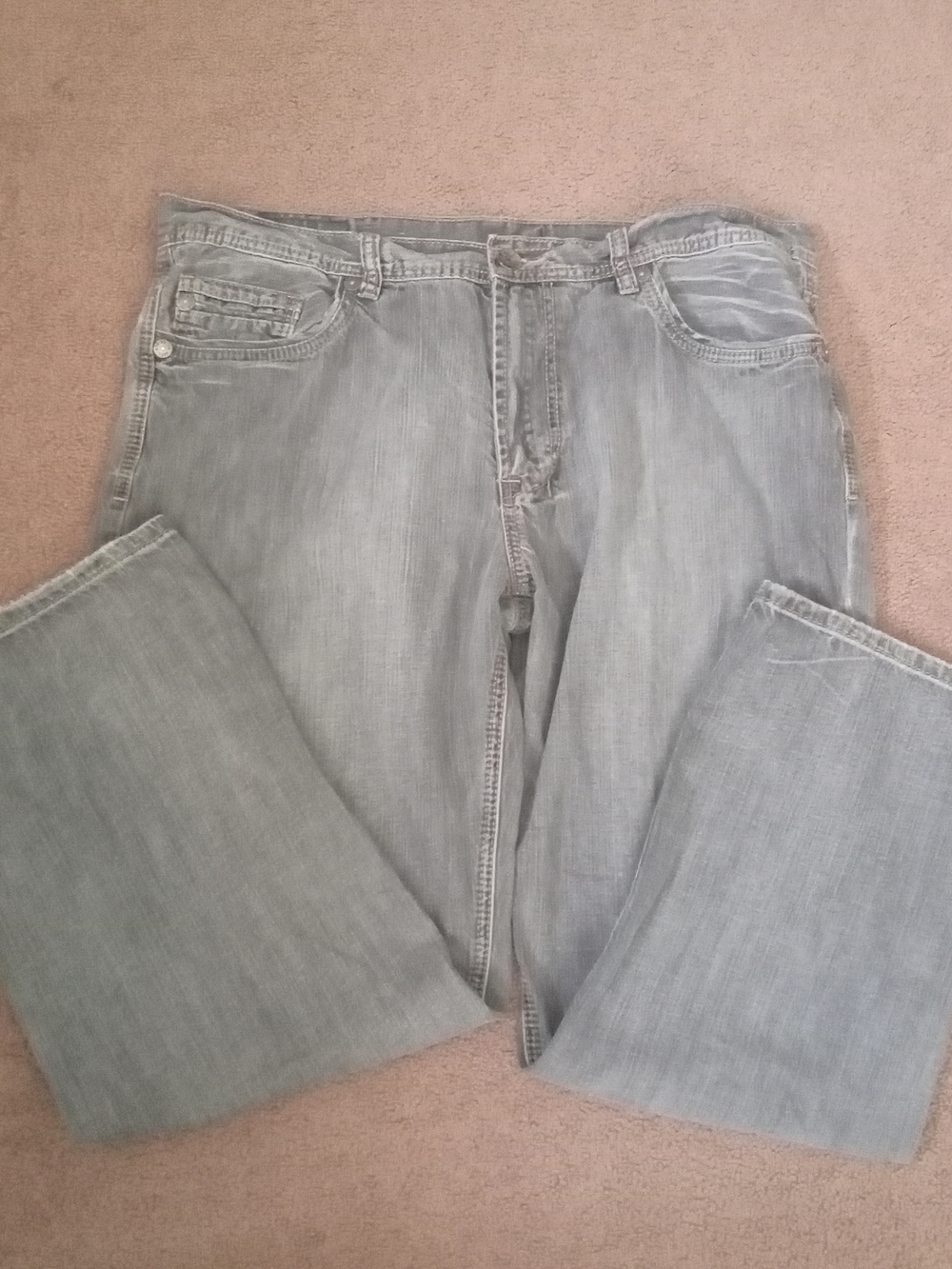 VTG Axle Men's Light Grey Bootcut Jeans Sz 38x30